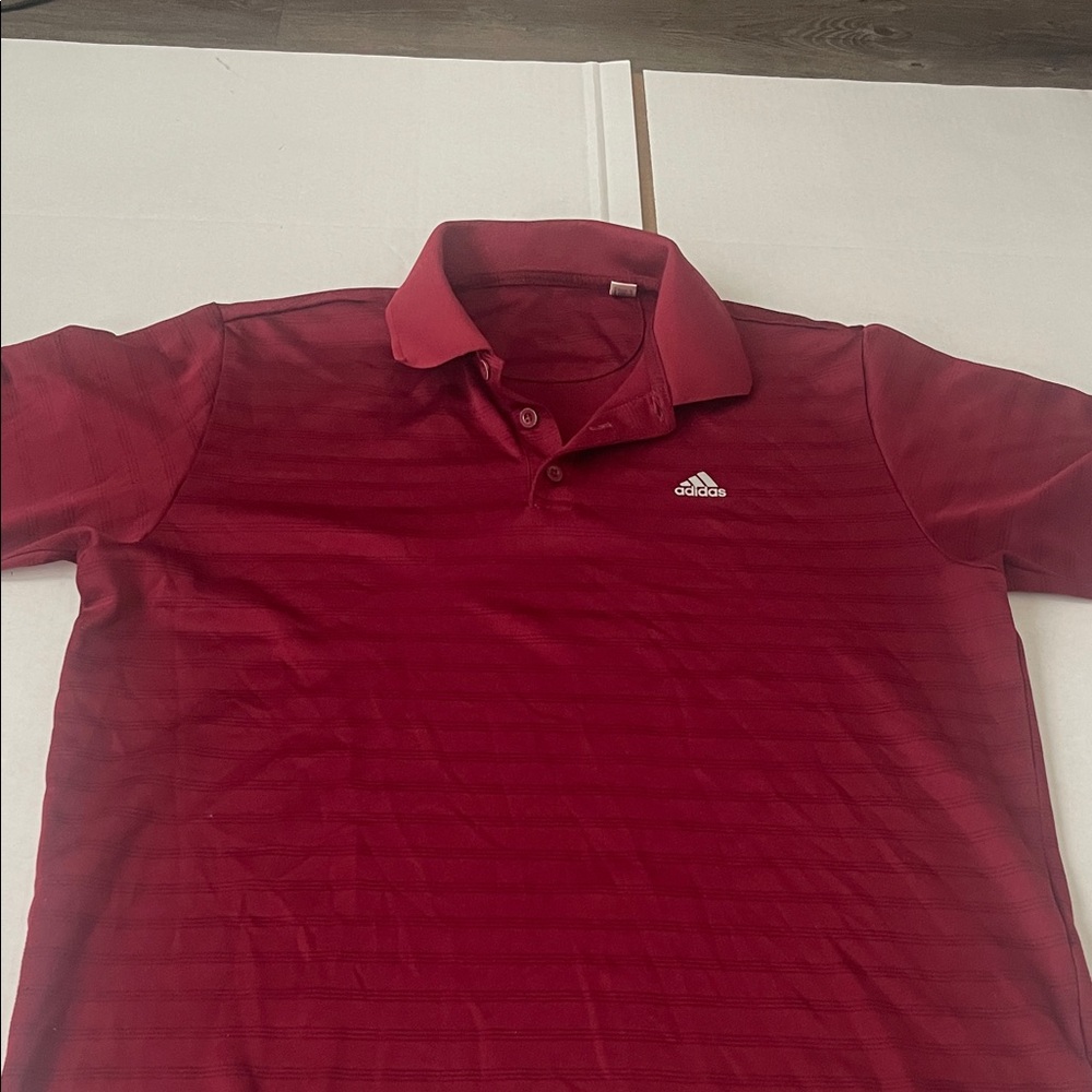 Adidas Men's Polo Shirt in Deep Red